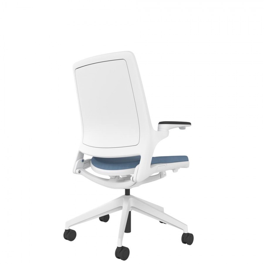 Designer Upholstered Back Chair - White